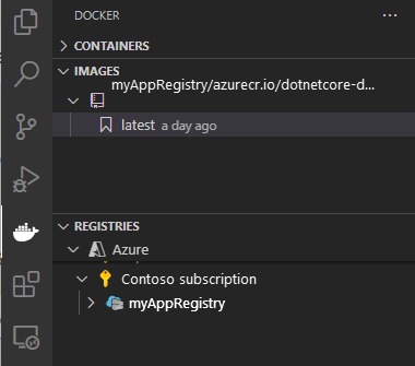 Screenshot, der das erstellte Image mit Tag-Bezeichnung zeigt.