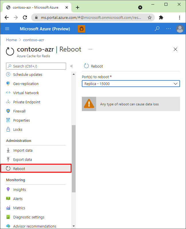 Screenshot: Die Menüoption „Neustart“ ist hervorgehoben