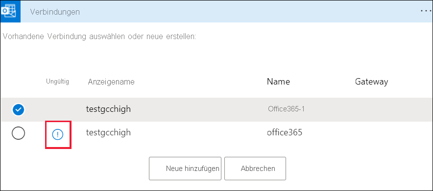 Screenshot zeigt, wie Sie das Informationssymbol auswählen.