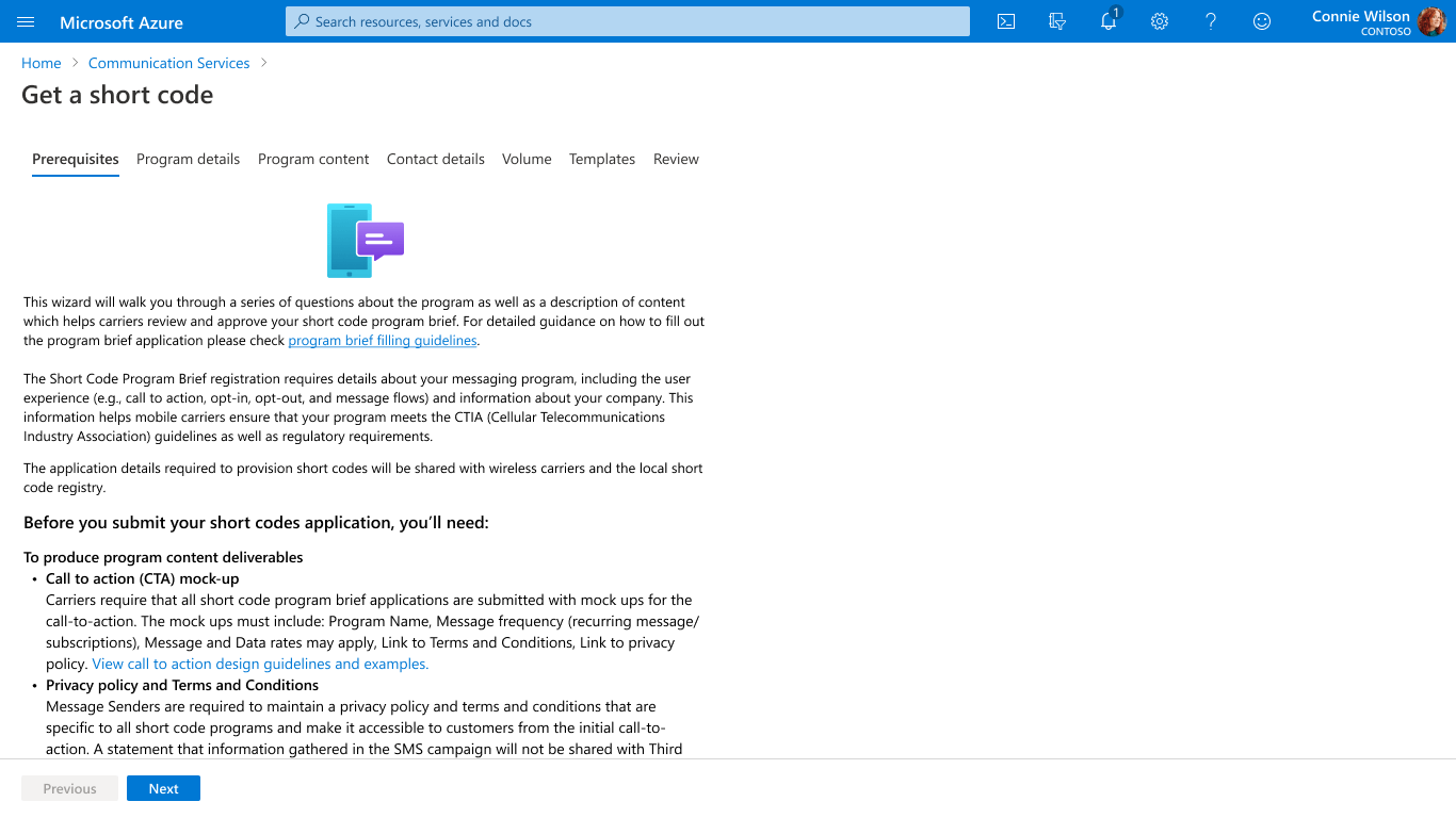 Screenshot, der den Abschnitt der Voraussetzungen zeigt.