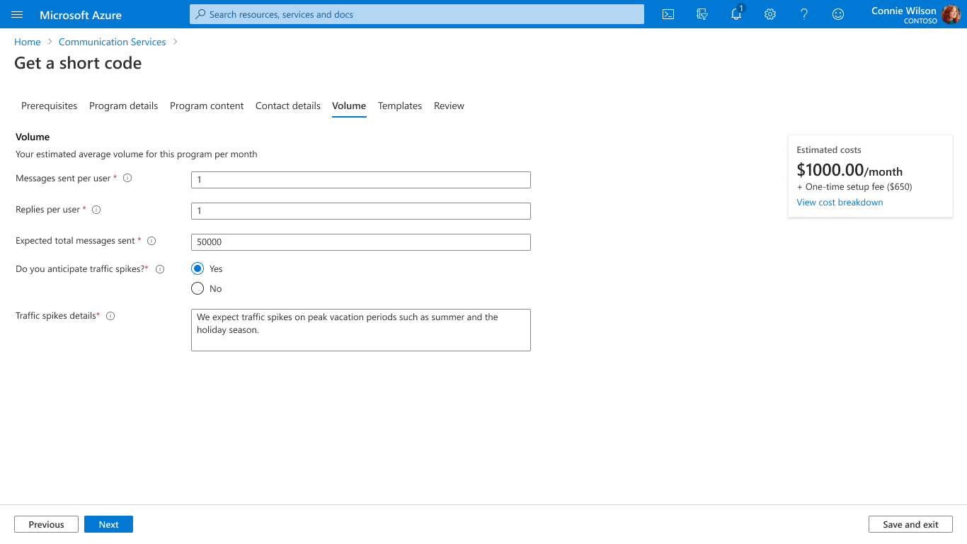 Screenshot, der den Abschnitt mit den Volumendetails zeigt