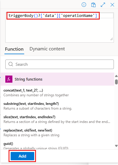 Screenshot: Workflow-Designer und Bedingungs-Editor mit Ausdruck zum Extrahieren des Vorgangsnamens