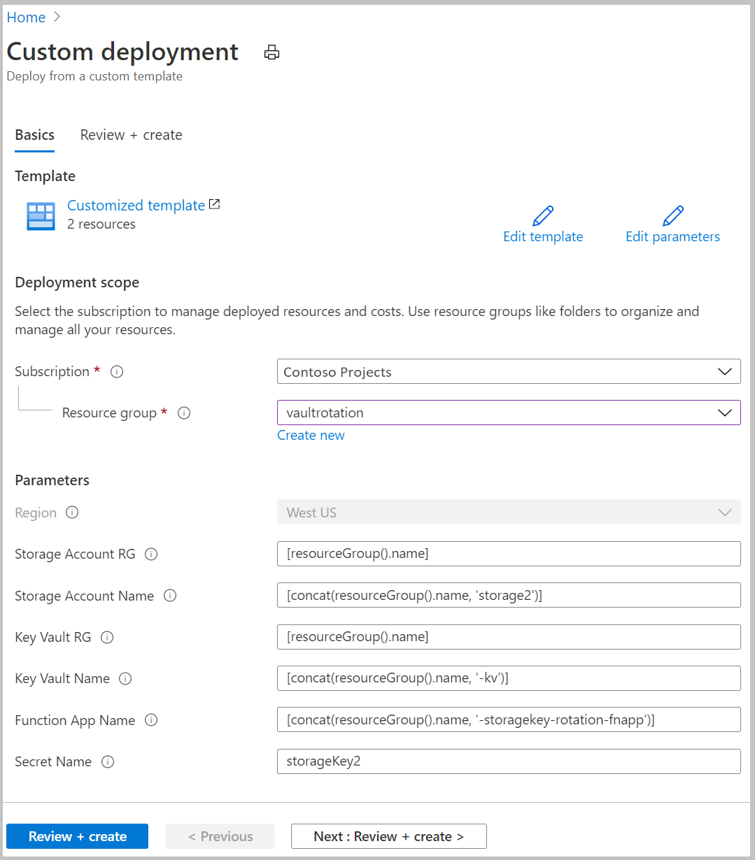 Screenshot, der zeigt, wie Sie ein zusätzliches Speicherkonto erstellen.