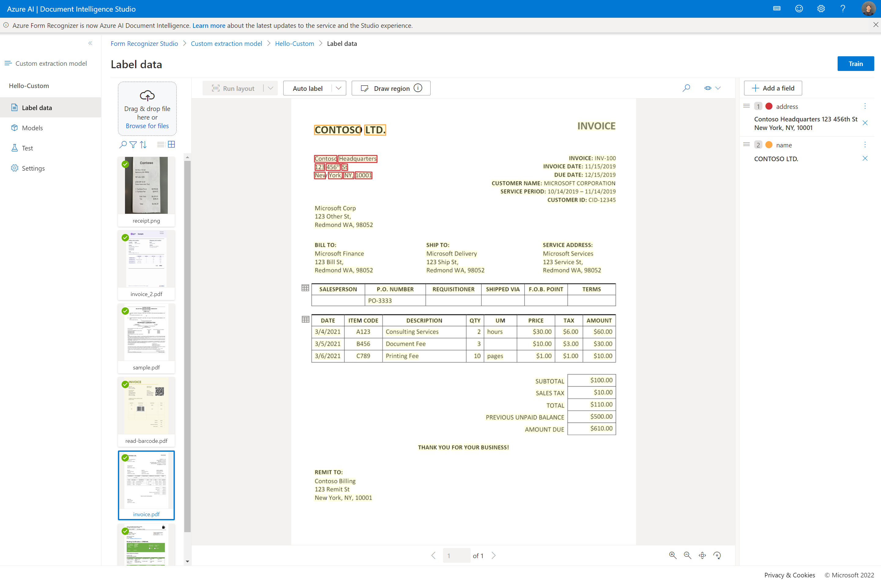 Screenshot: Optionen und Filter der Dokumentlistenansicht