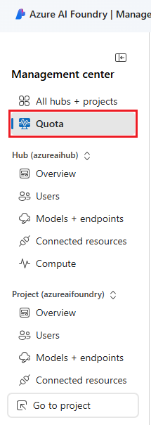 Screenshot: Einträge für Modell- und VM-Kontingent im Abschnitt „Verwaltung“
