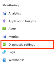 Screenshot des Elements „Diagnoseeinstellungen“ im Menü „Überwachung“ im Portal.