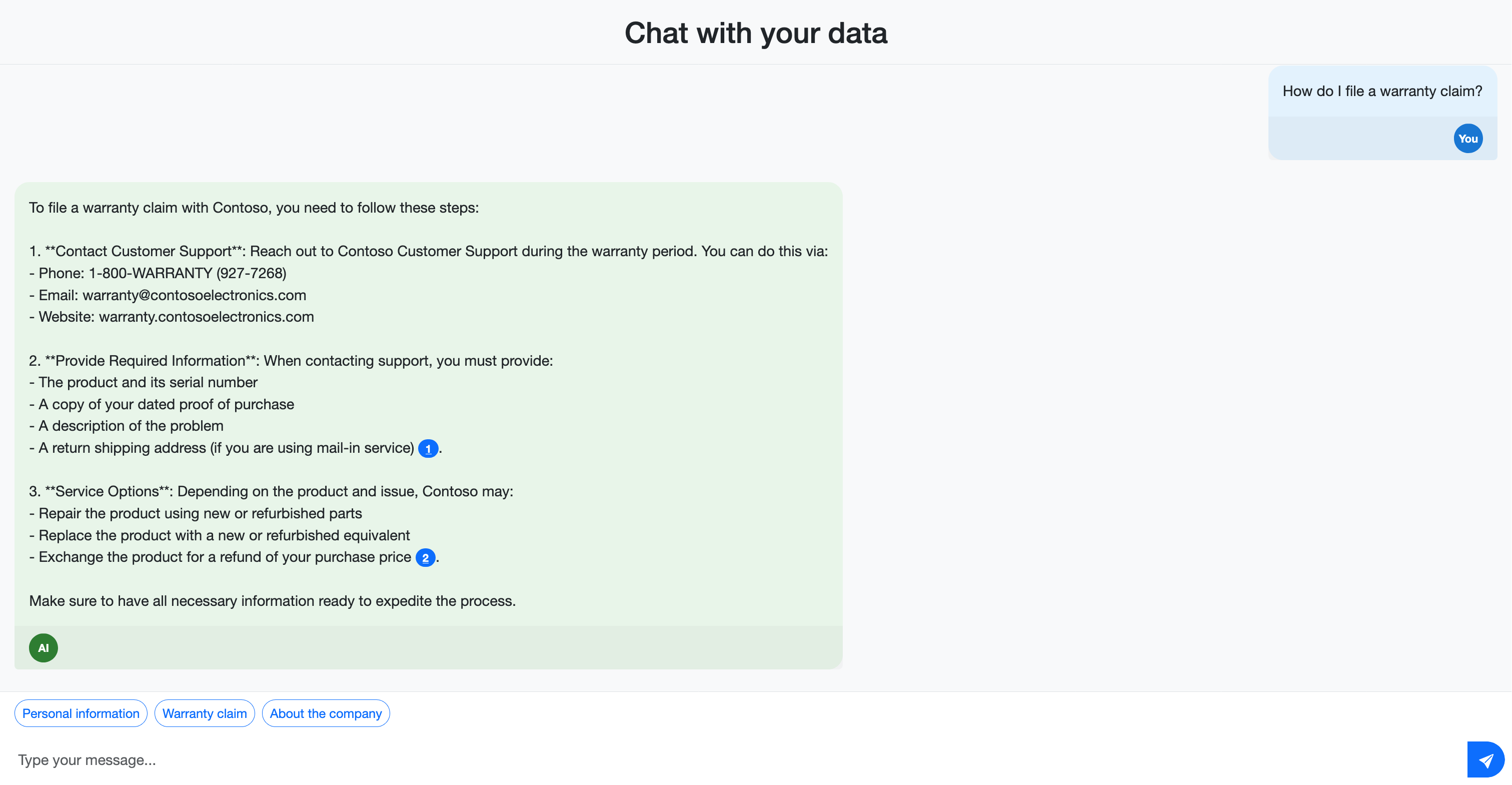 Screenshot der Spring Boot-Chatschnittstelle in der Einführung.