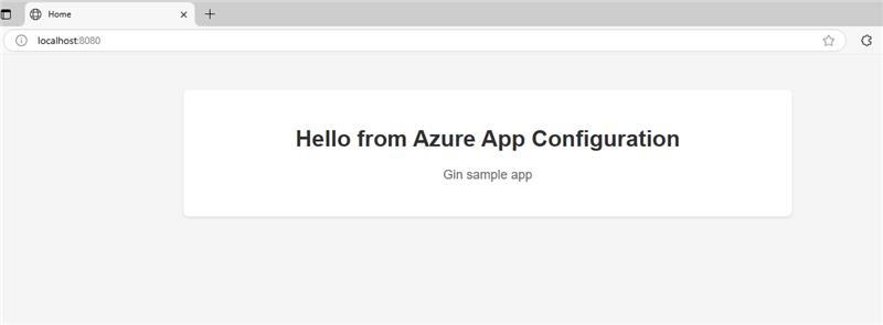 Screenshot des Browsers. Starten der Schnellstart-App lokal.