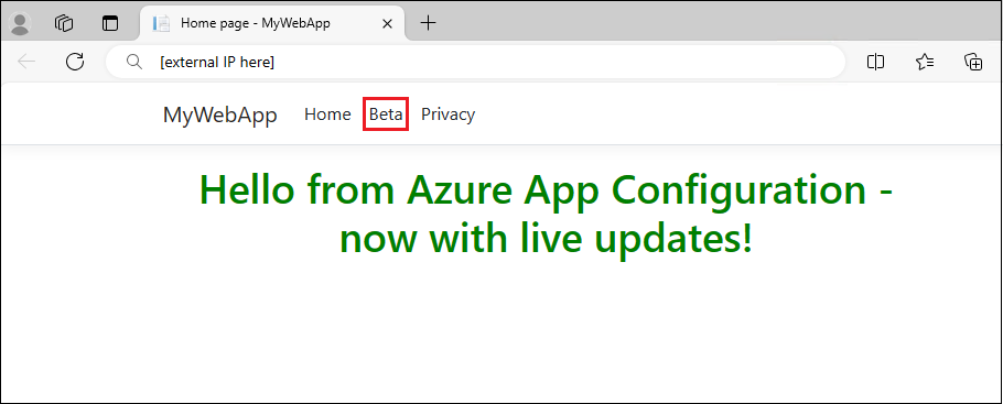 Screenshot des Kubernetes-Anbieters nach der Verwendung von configMap mit aktivierter Featurekennzeichnung.