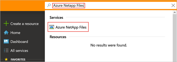 Auswählen von „Azure NetApp Files“