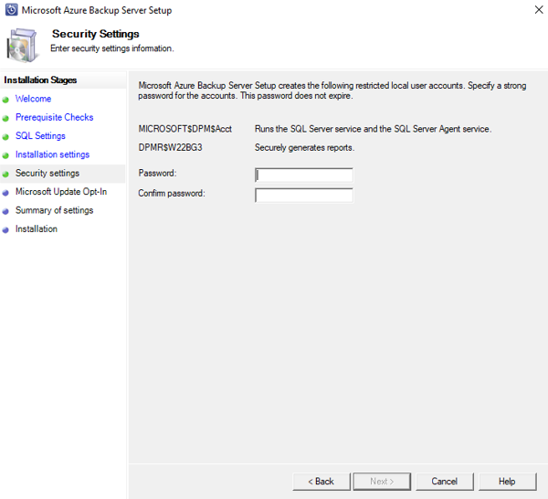 Der Screenshot zeigt, wie Sie ein starkes Kennwort angeben.
