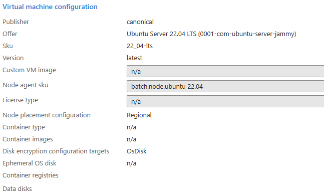 Screenshot mit den Disk Encryption-Konfigurationszielen im Azure-Portal.