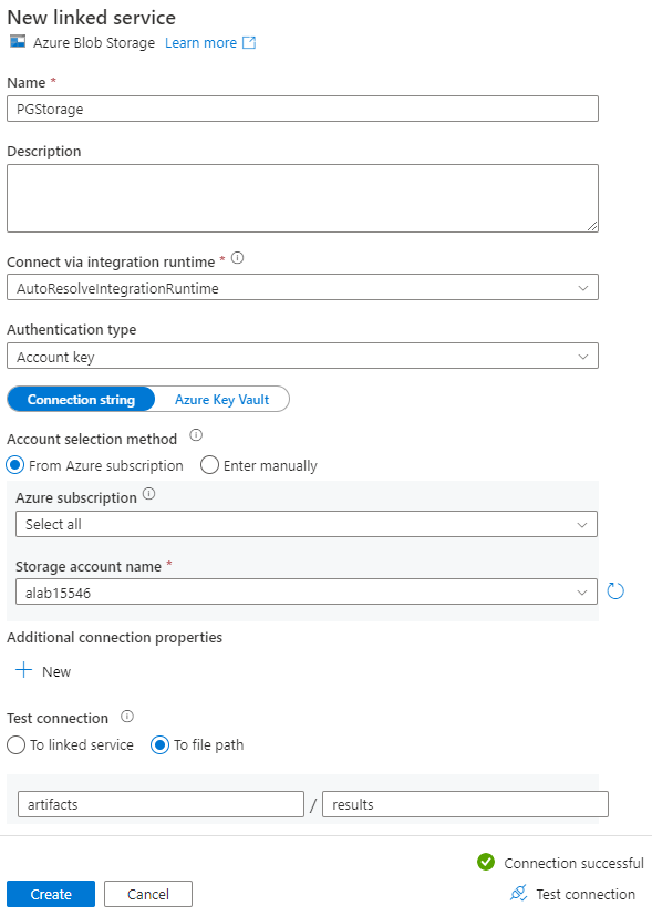 Screenshot: Konfigurieren der Quelle in Azure Data Factory