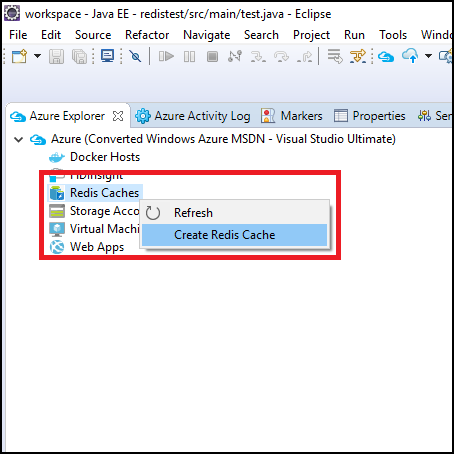 Redis Cache-Menü erstellen