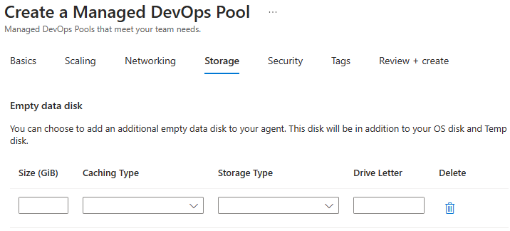 Screenshot, der zeigt, wie Sie einen Datenträger beim Erstellen eines Pools konfigurieren.