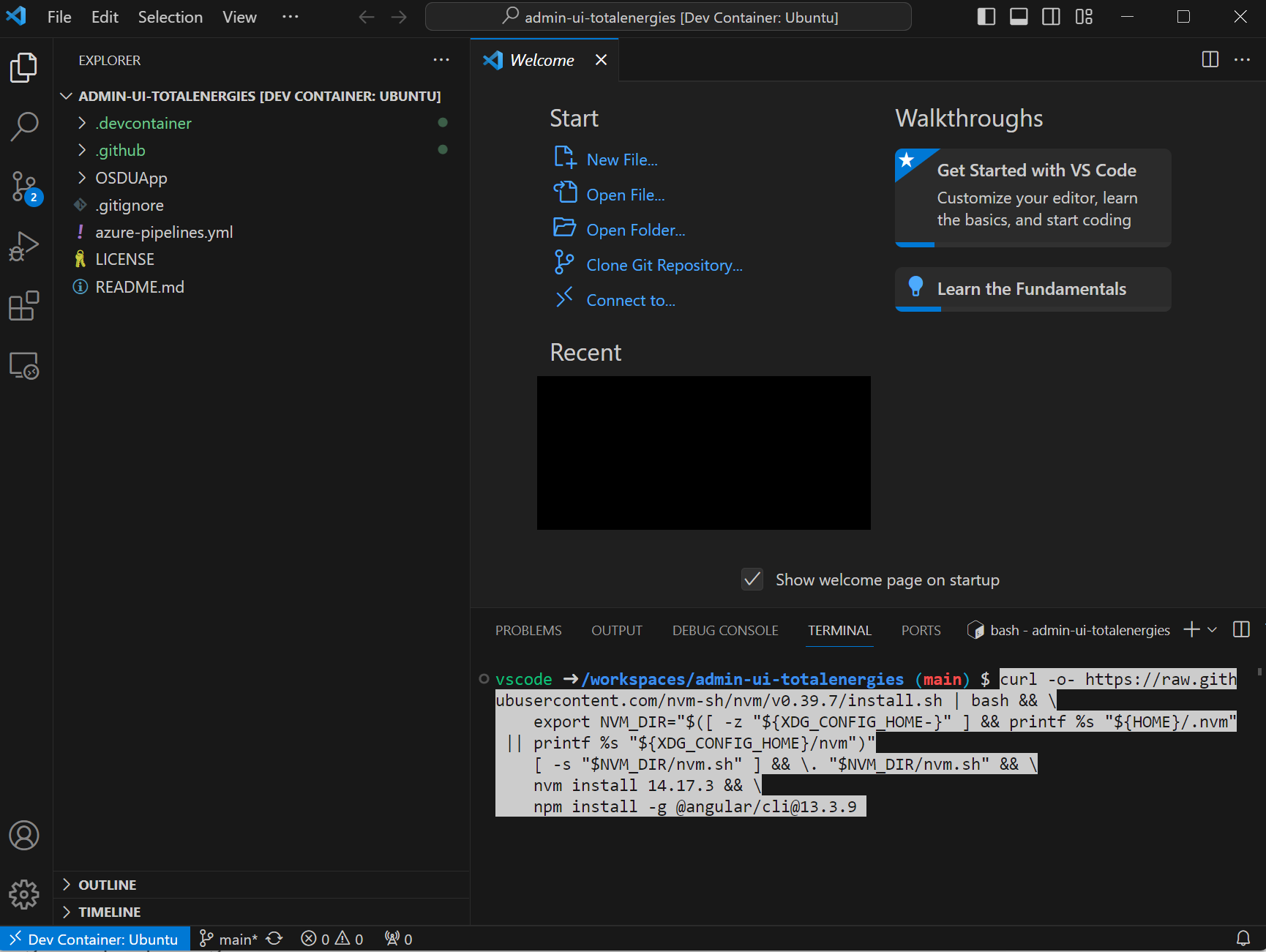 Screenshot der Installation