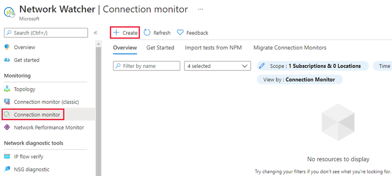 Screenshot: Verbindungsmonitor in Network Watcher