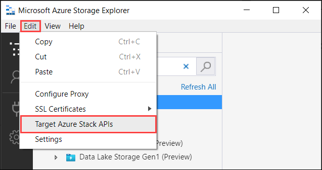 Konfigurieren von Storage-Explorer