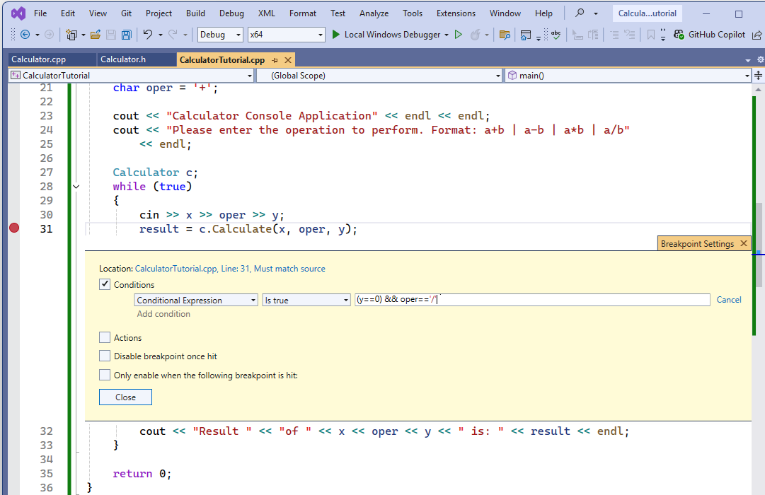 Screenshot eines festgelegten Haltepunkts