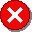 Stopp- oder X-Symbol, bestehend aus einem roten Kreis mit einem weißen x in der Mitte.