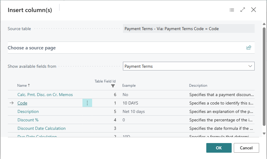 Hinzufügen von Spalten aus einer anderen Quelle