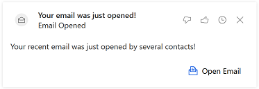 Insight card for email opened Insight card for email opened