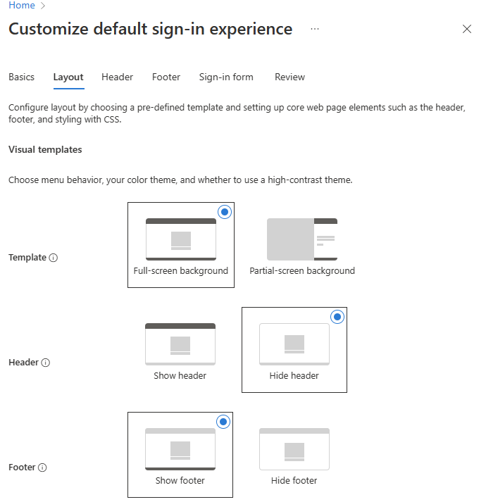 Screenshot der Registerkarte „Layout“.