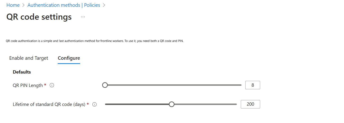 Screenshot der QR-Codeeinstellungen.