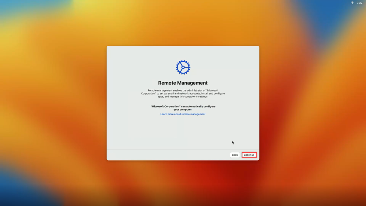 Screenshot des Remoteverwaltungsfensters