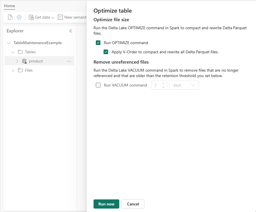 Screenshot: Dialogfeld zum Laden in Tabelle mit eingesetztem Tabellennamen.