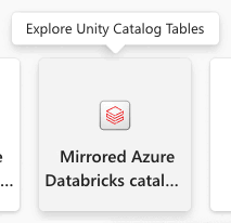 Screenshot aus dem Fabric-Portal eines neuen gespiegelten Azure Databricks-Elements.