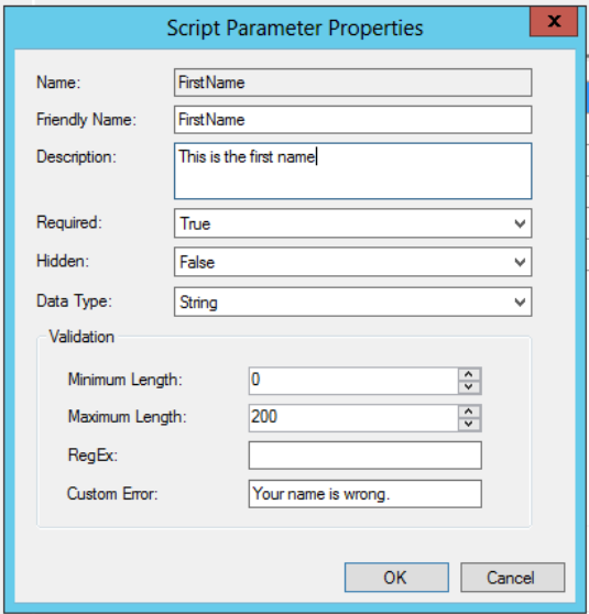 Skriptparameter – Zeichenfolge