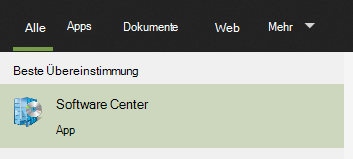 Softwarecenter ist am besten im Startmenü