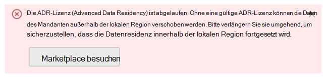Screenshot: ADR-Lizenzen sind abgelaufen.