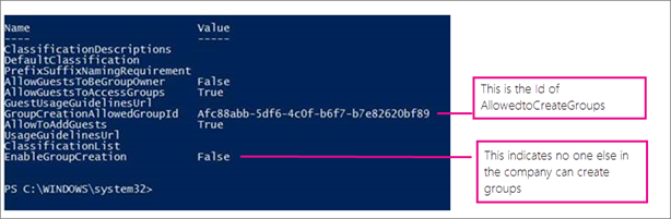 Screenshot der PowerShell-Skriptausgabe.