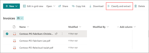 Screenshot einer SharePoint-Dokumentbibliothek mit hervorgehobener Option 