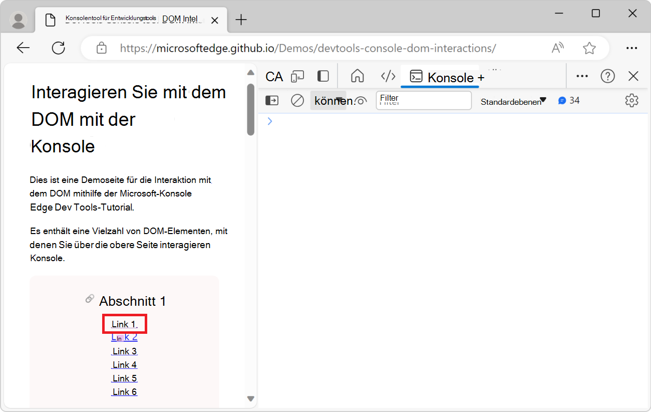 Der Link, den Sie auf der Seite ändern möchten