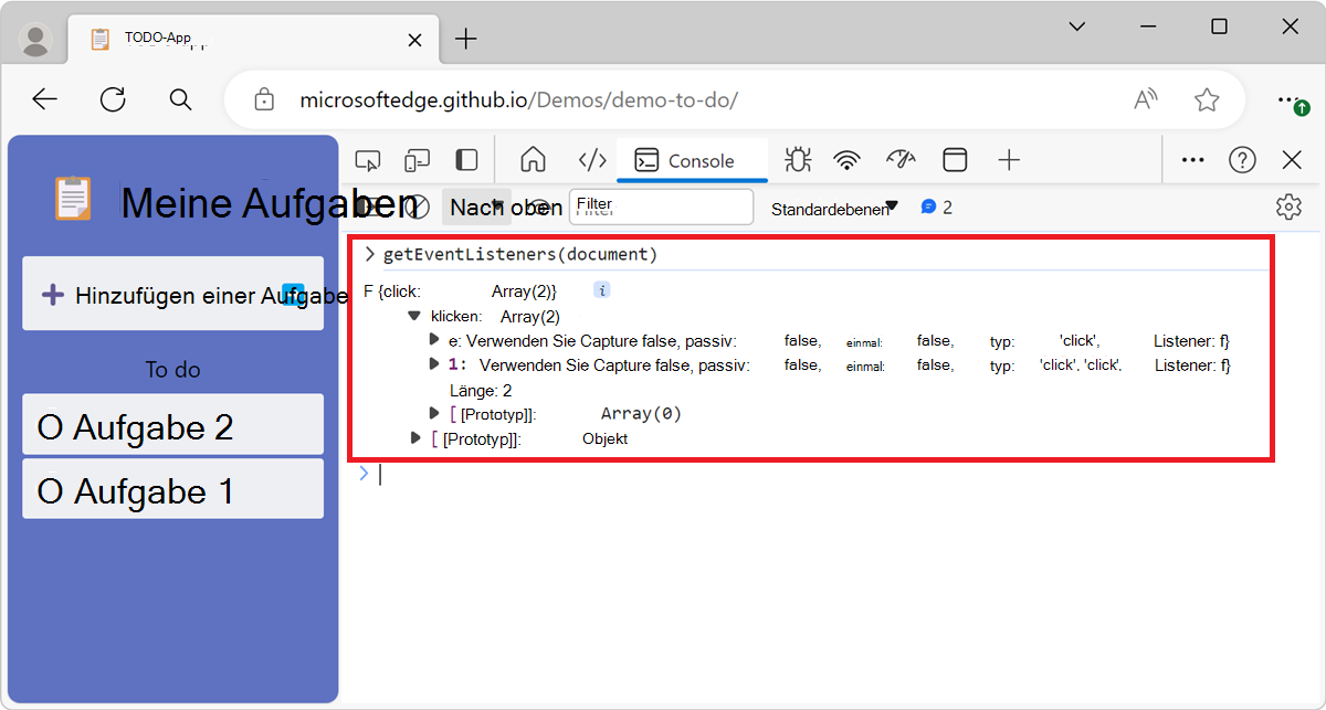 Mehrere Ereignislistener, die für das 