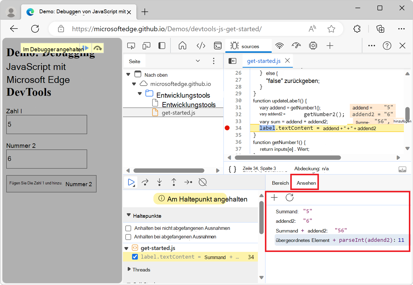 Der Überwachungsbereich