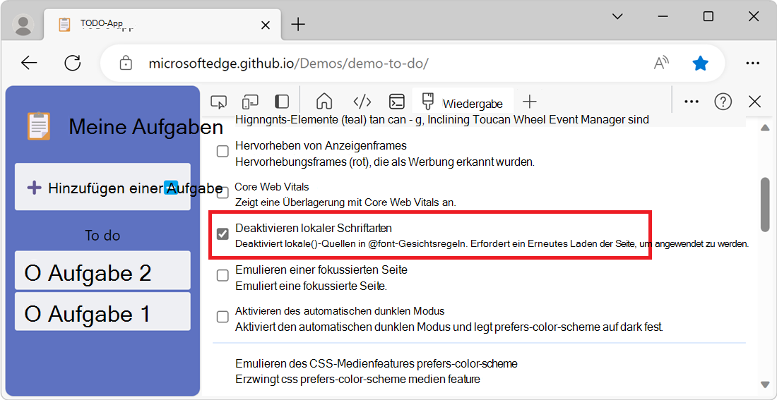 Fehlende lokale Schriftarten emulieren