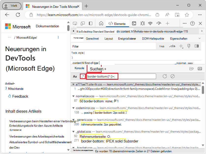 Suchen nach einem regulären Ausdruck