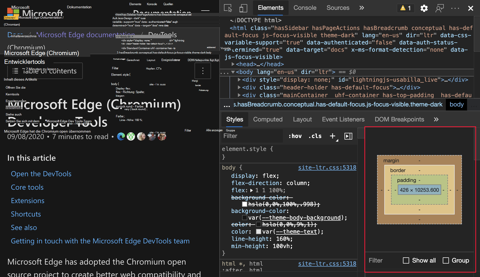 Berechneter Randleistenbereich