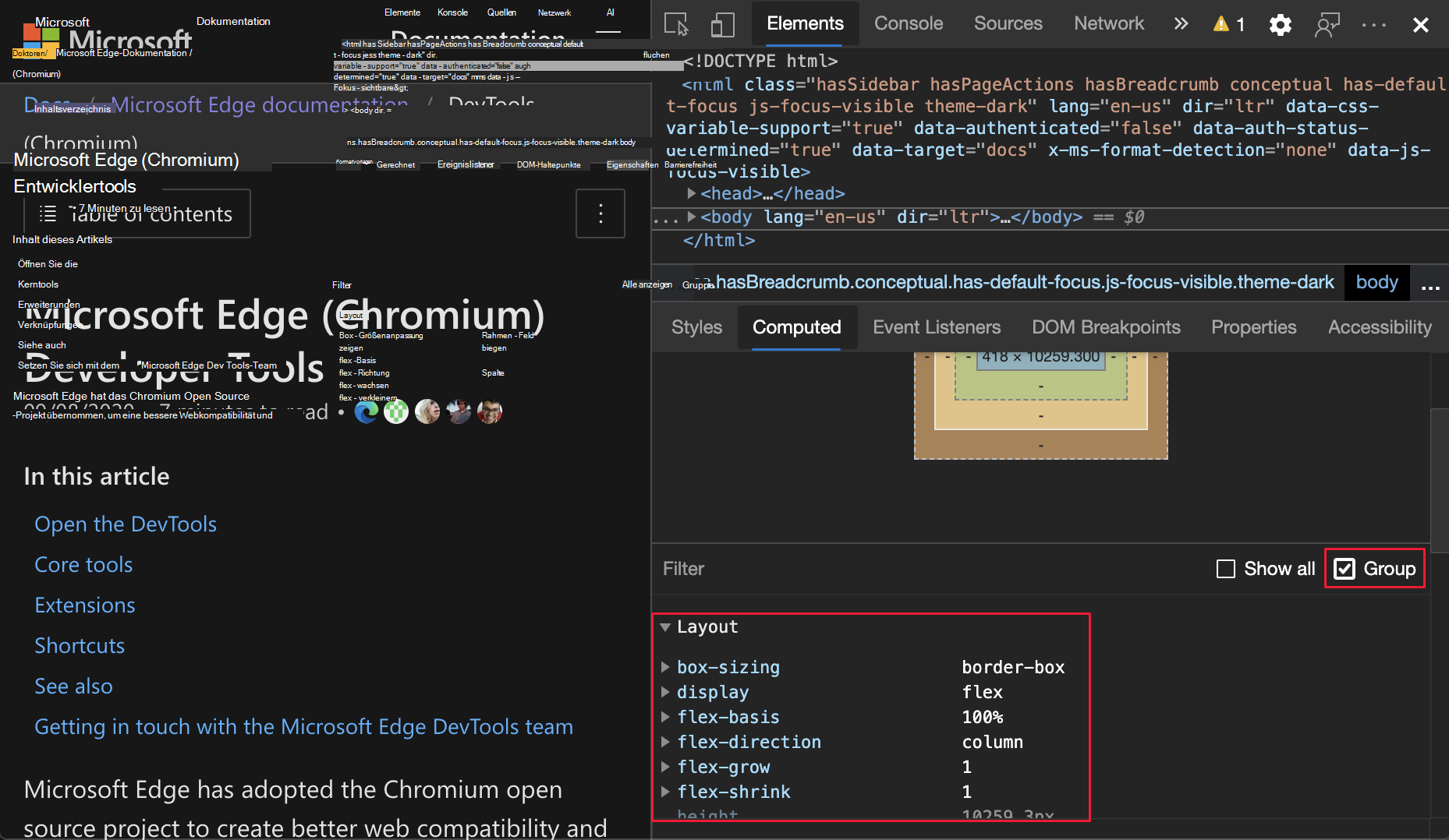 Gruppieren von CSS-Eigenschaften