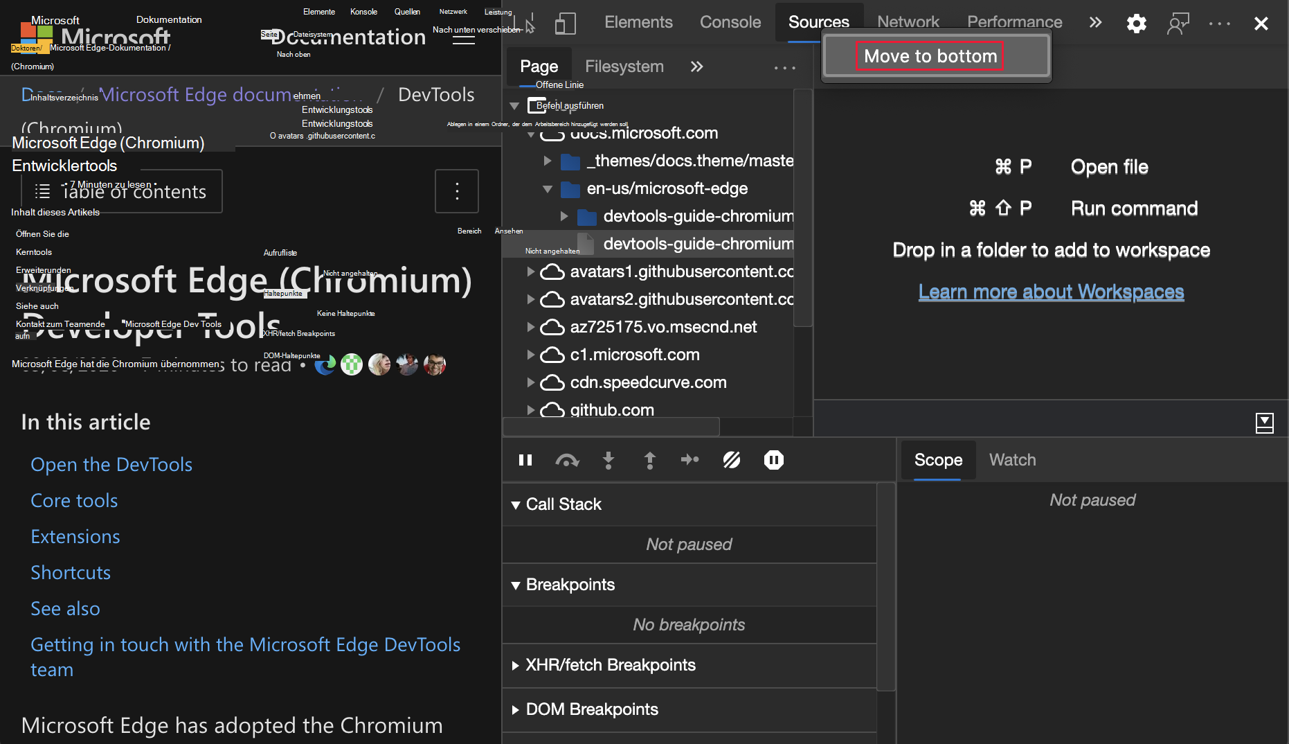Nach unten verschieben