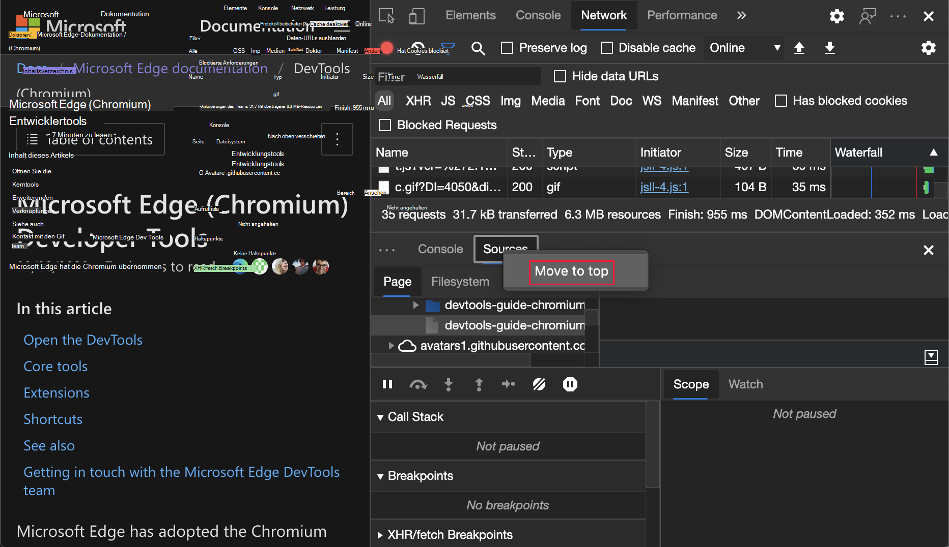 Nach oben verschieben