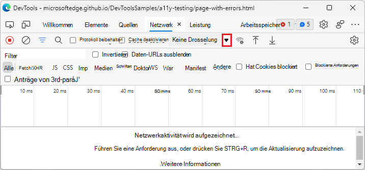 Durch Klicken auf das Dreieckssymbol eines Dropdownmenüs wurde das Dropdownmenü nicht geöffnet.