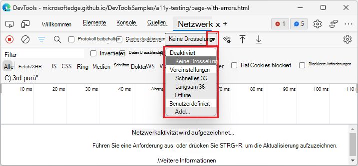 Wenn Sie auf das Dreieckssymbol klicken, wird das Dropdownmenü geöffnet.