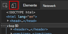 Klicken Sie auf das Screencastsymbol, um den Browser in Visual Studio Code anzuzeigen.