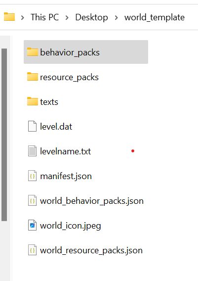 Ordnerstruktur der gesamten Weltvorlage