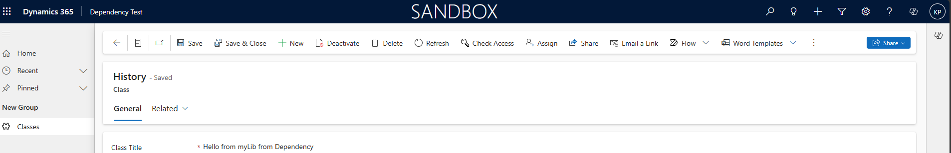 Bild der Komponente, die in einer Umgebung ausgeführt wird